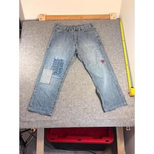 Vintage Mecca Jeans Men’s 36x30 Blue Wide Leg Baggy Y2K Hip Hop Skate 90s Cotton